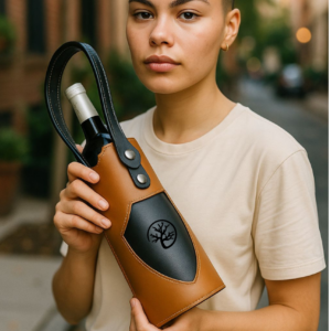 LEATHER WINE BAG